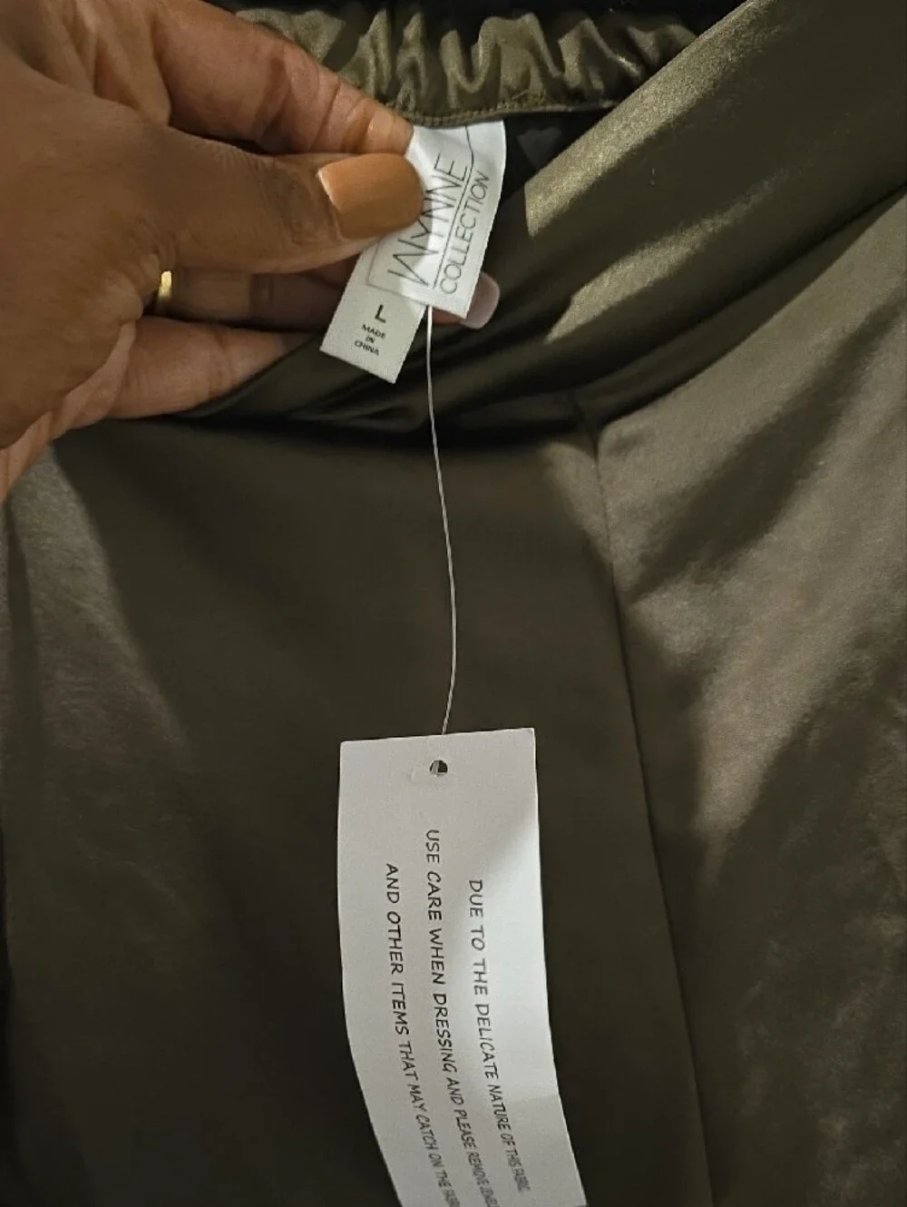 Women's Olive Wide-Leg Pull-On Pants